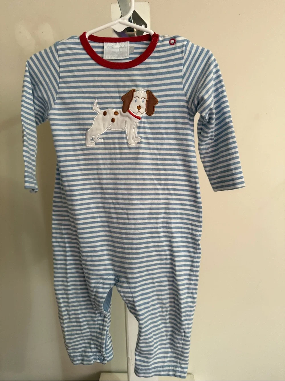 Little English Dog Appliqué Romper